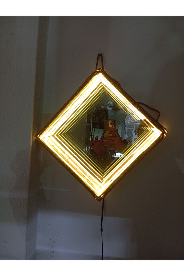 Ayna-neon ışıklı, sonsuzluk 30x30cm - 2