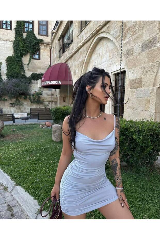 Rochie Degaje Guler Curea Spate Decoltata - 2