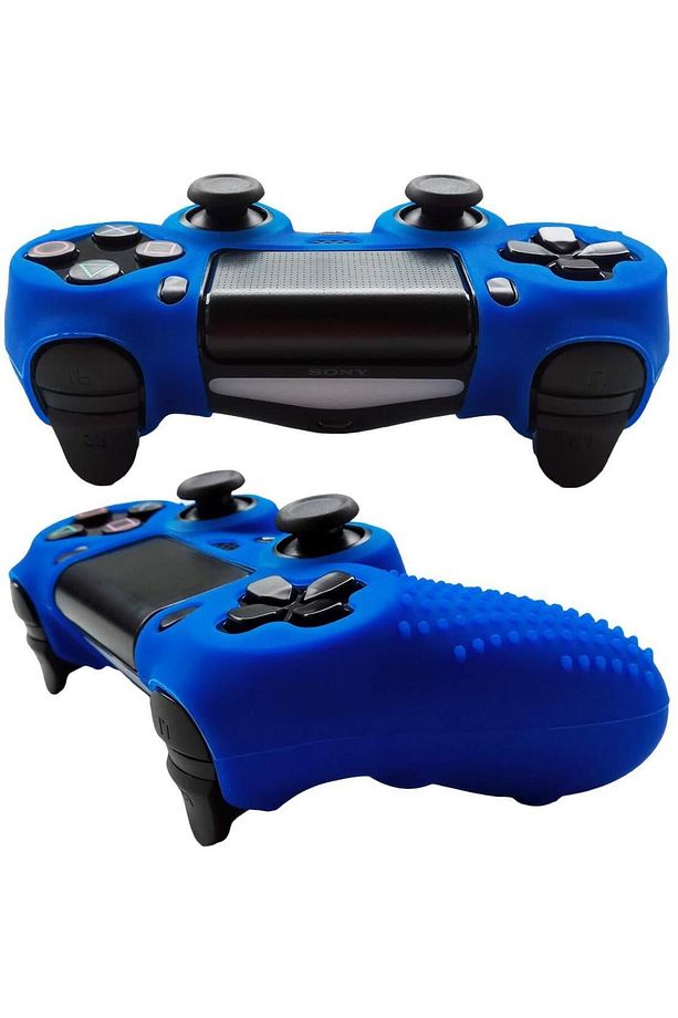 Ps4 Controller Joystick Oyun Kolu Gamepad Uyumlu - Silikon Koruyucu cover Mavi - 2