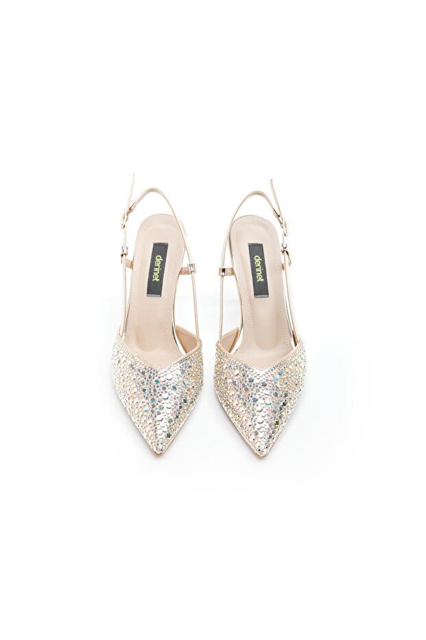 Pullu Kadın Topuklu Abiye Ayakkabı - 5