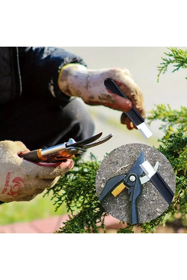 Sharp Scissors Pruning Shears Knife Sharpening Attachment Sharpener Pocket Size with Protective Cover - 4
