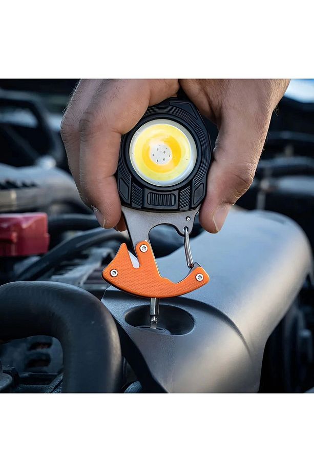 Çok Fonksiyonlu Mini Led Lamba Anahtarlık ve Çakmak USB Şarjlı Kamp İçin Taşınabilir Tam 7 Modlu - 2