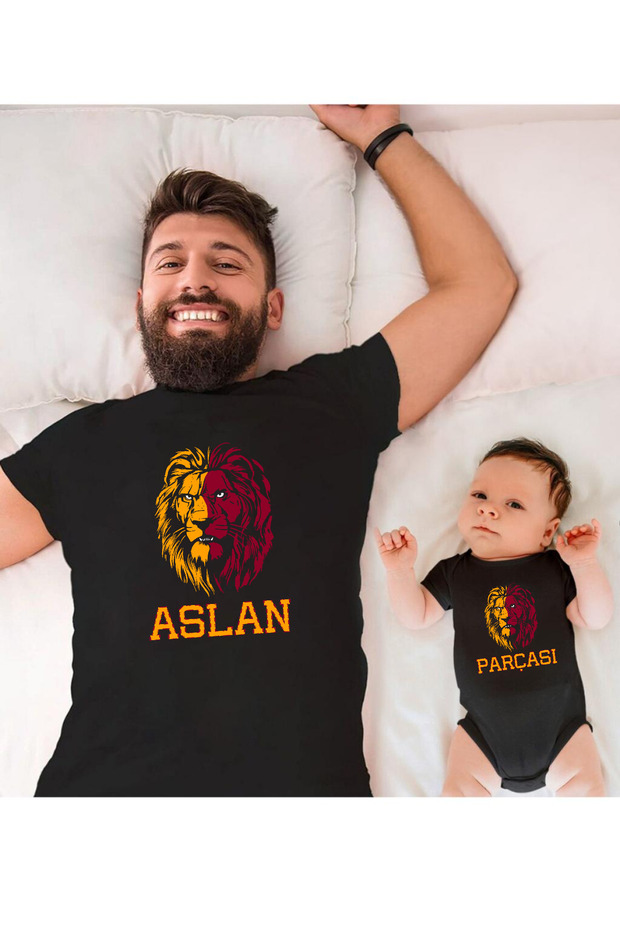 Sarı Kırmızı Aslan Parçası Baba Oğul Kız TEK ÜRÜN FİYATIDIR KOMBİN YAPMAK İÇİN EN AZ 2ADET SEPETE EK - 1