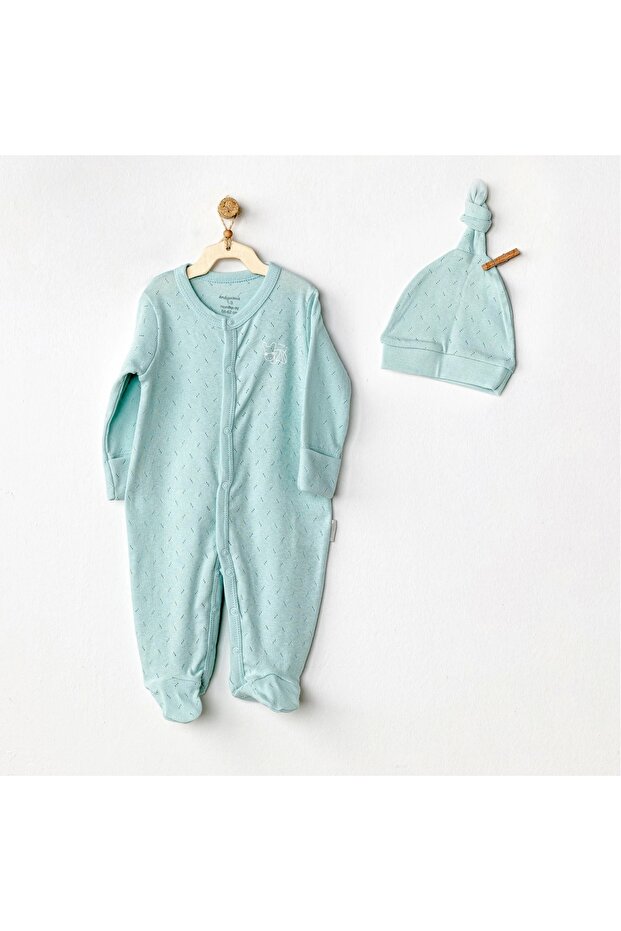 Ac24708 Jacquard Baby Jumpsuit Set Green