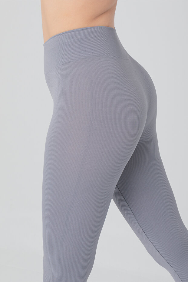 Dikişsiz Örme Yüksek Bel Tayt - 6