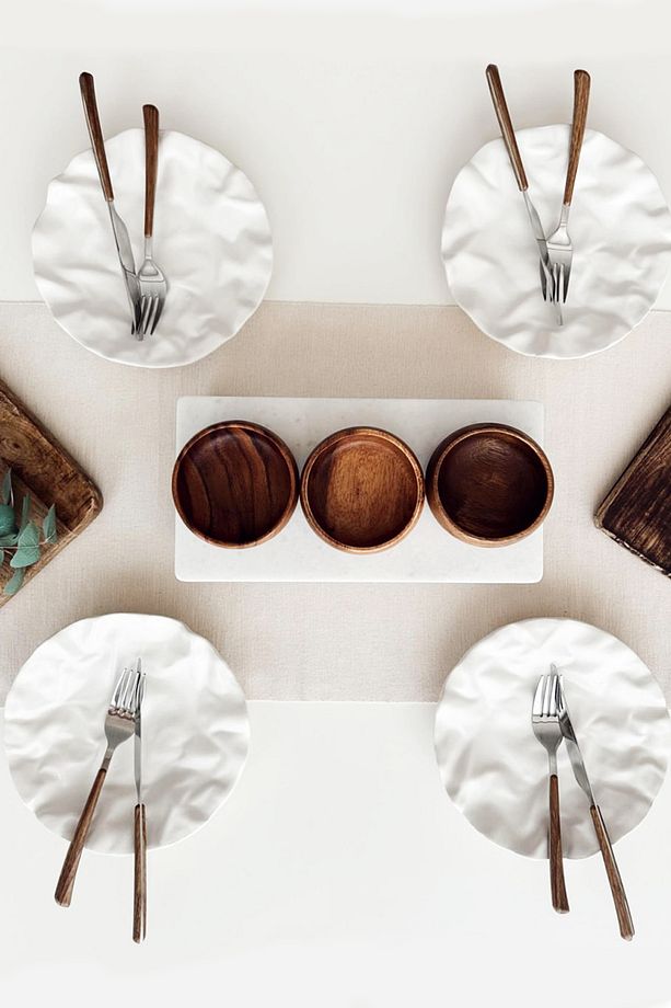 4 ADET Mat Seramik Beyaz Kırışık Tasarım Handmade Pasta Yemek Sunum Tabak Tatlı Kahvaltı Tabağı Seti - 1