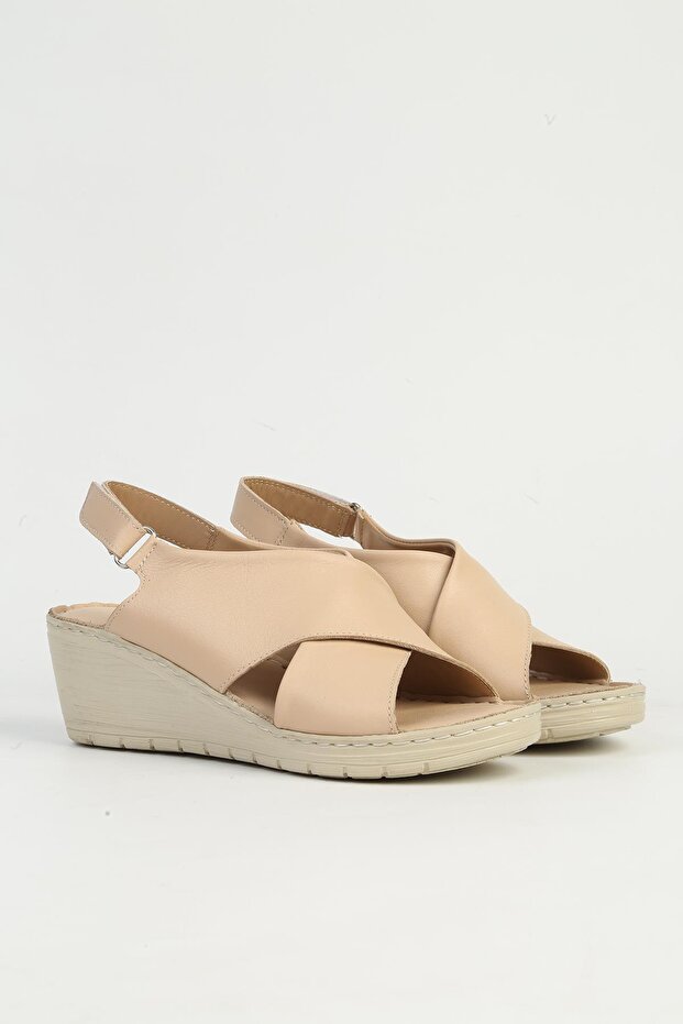 Beige Women's Heeled Shoes Pc-54679