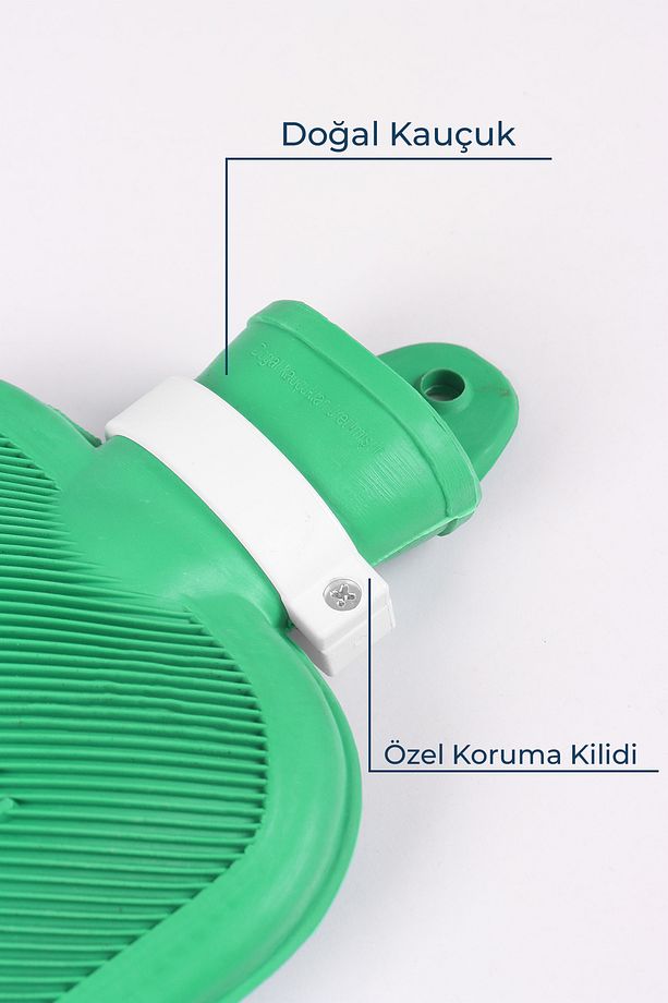 Kauçuk Termofor Mini Sıcak Su Torbası, Kokusuz Sıcak Su Torbası Yeşili 1,5 L - 3