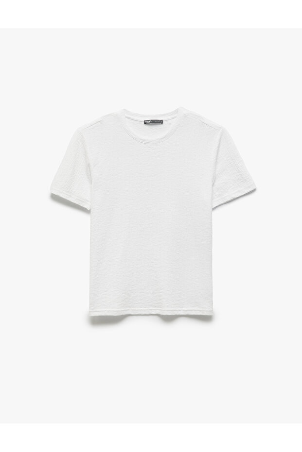 Crew Neck Cotton Blended Tight Fit Short Sleeve T-Shirt