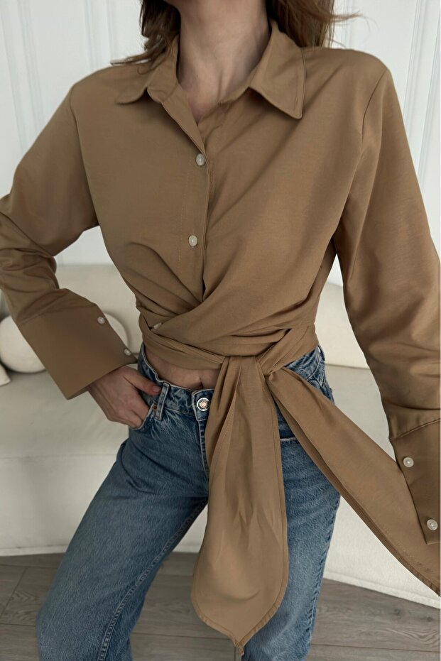 Bağlamalı Poplin Gömlek BB0250 - 4