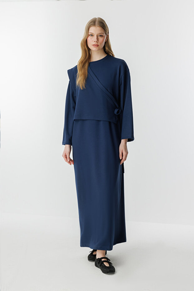Anvelop Lacivert Elbise - 1