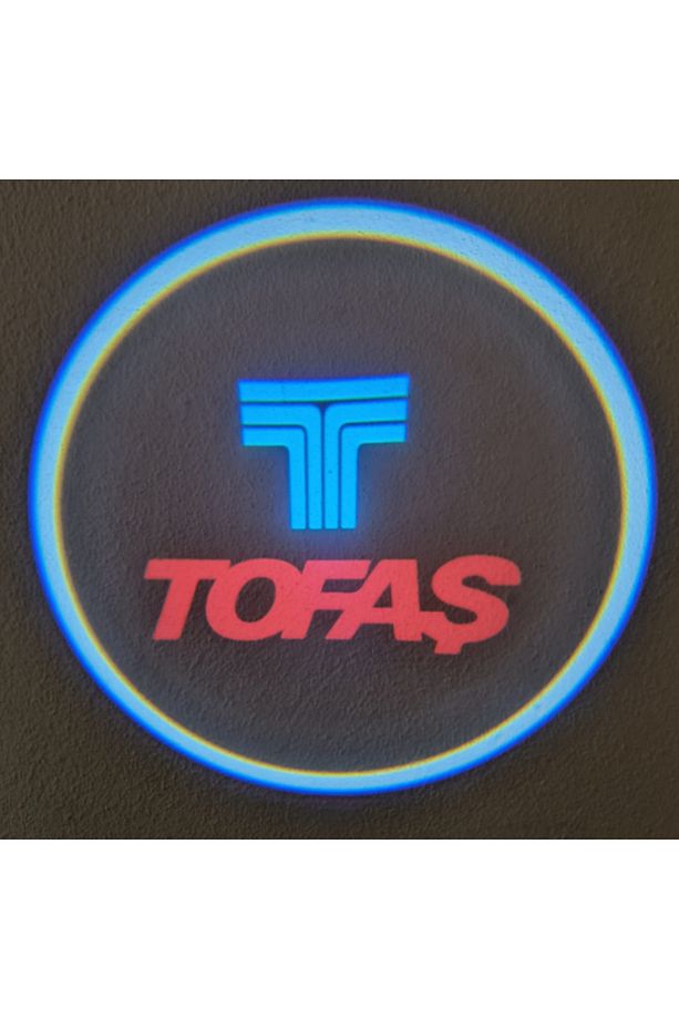 Tofaş Ile Uyumlu Yeni Nesil Pilli Yapıştırmalı Led Işıklı Çift Sensörlü Kapı Altı Logo (MAVİ) - 1