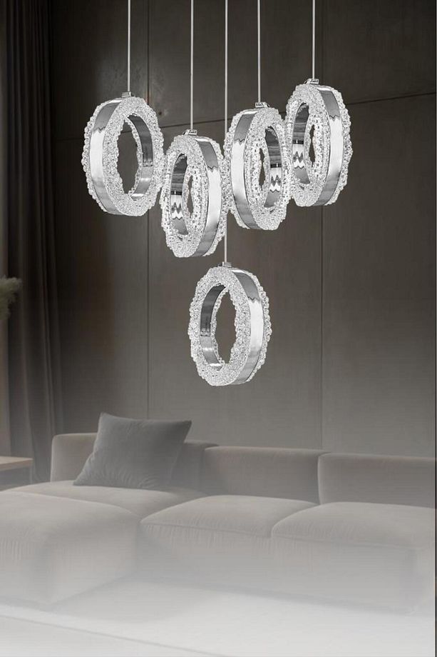 1105-4 1 5li Krom Sarkıt Led Avize - 2