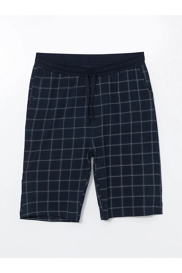 Lacivert Standart Kalıp Erkek Pijama Alt Şort - 1