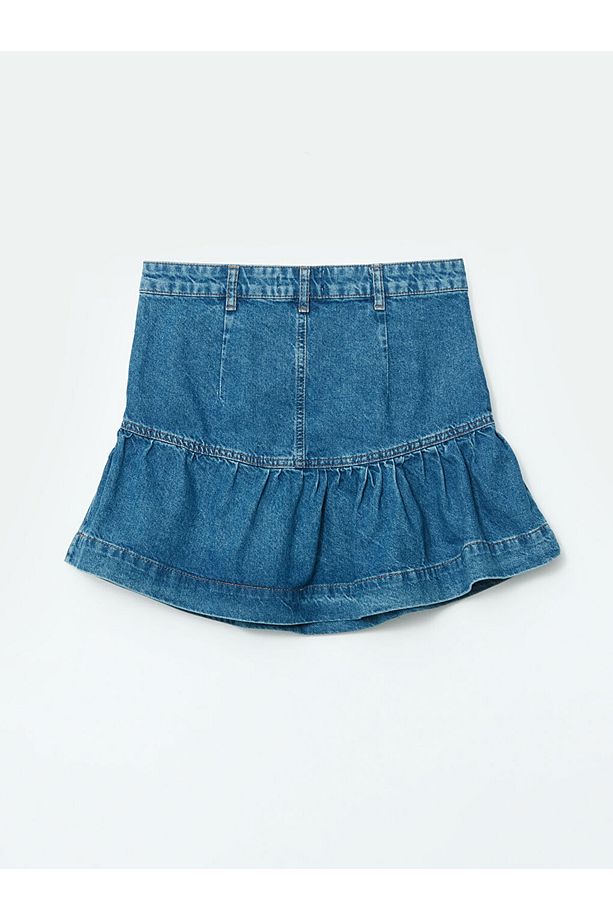 LCW Vision İndigo Standart Fit Kadın Jean Mini Etek - 2