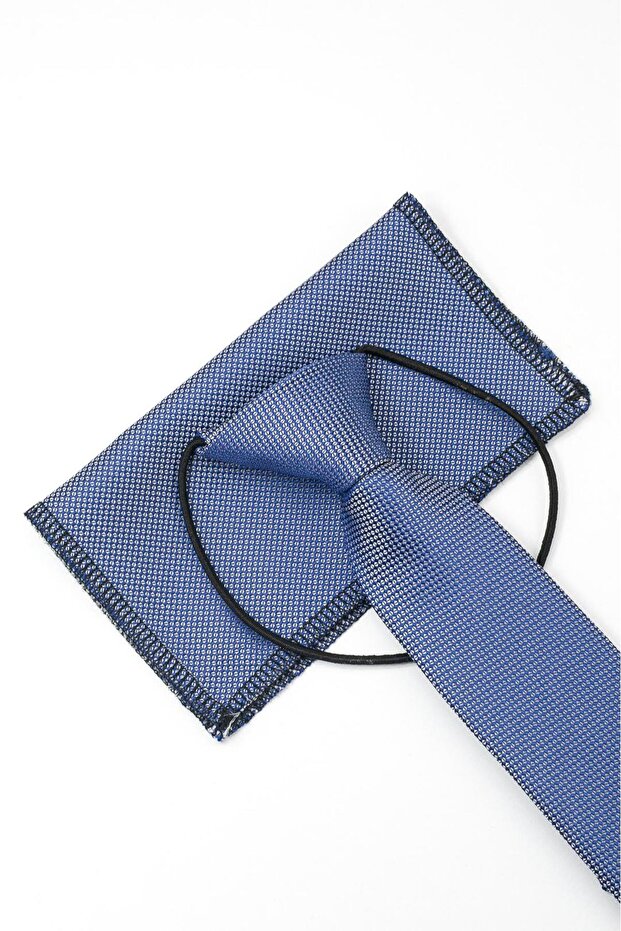 Boy's Elastic Ready-Tied Tie and Handkerchief Set | 1-8 Years (5X29Cm)