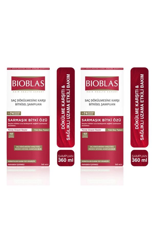Bıoblas Şamp 360ml X2 Adet Saç Dökülmesine Karşı Sağlıklı Uzama Etkili Şamp - 1