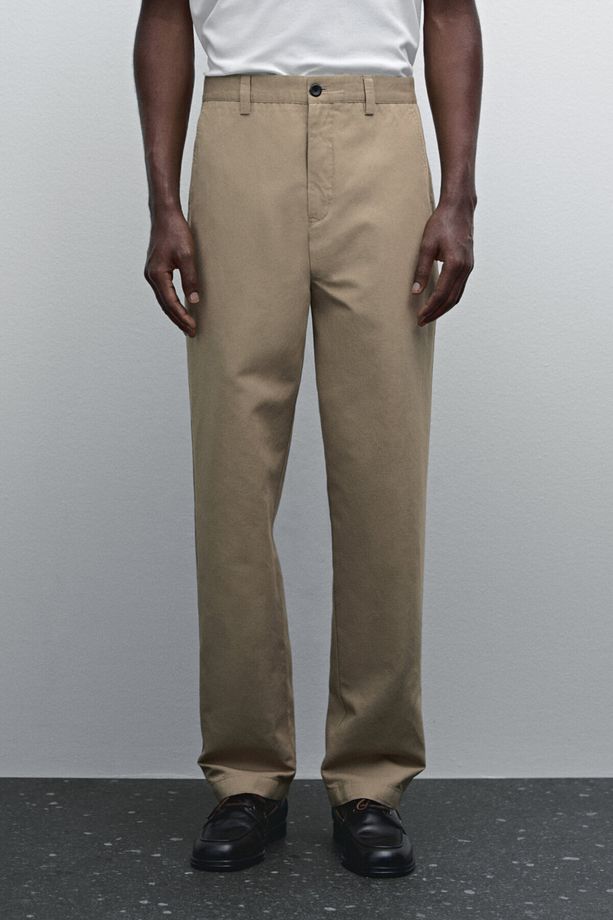 Regular fit pamuk karışımlı pantolon - 3