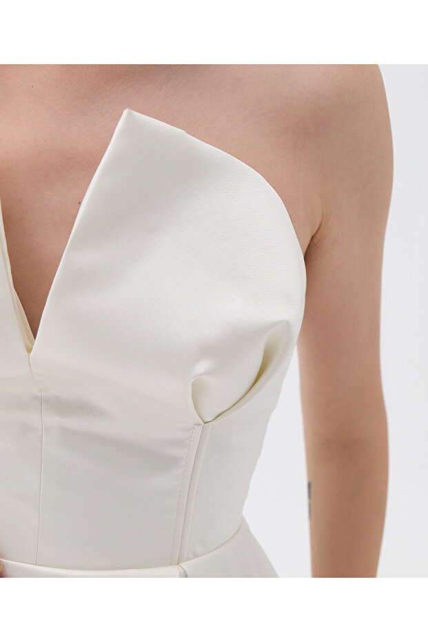 Straplez Mini Elbise - 5