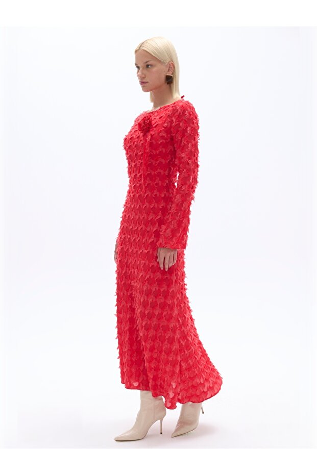 Sırt Dekolteli Maxi Elbise - 2