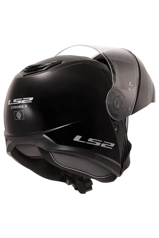STROBE 2 ÇENE AÇILIR SİYAH KASK - 6