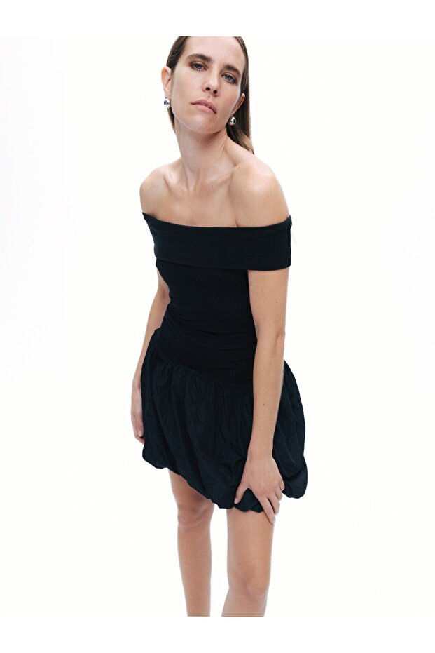 Açık Omuzlu Mini Elbise - 2