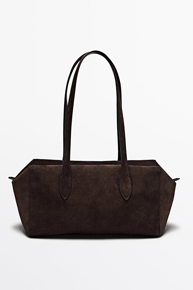 Süet deri çapraz askılı çanta - 1