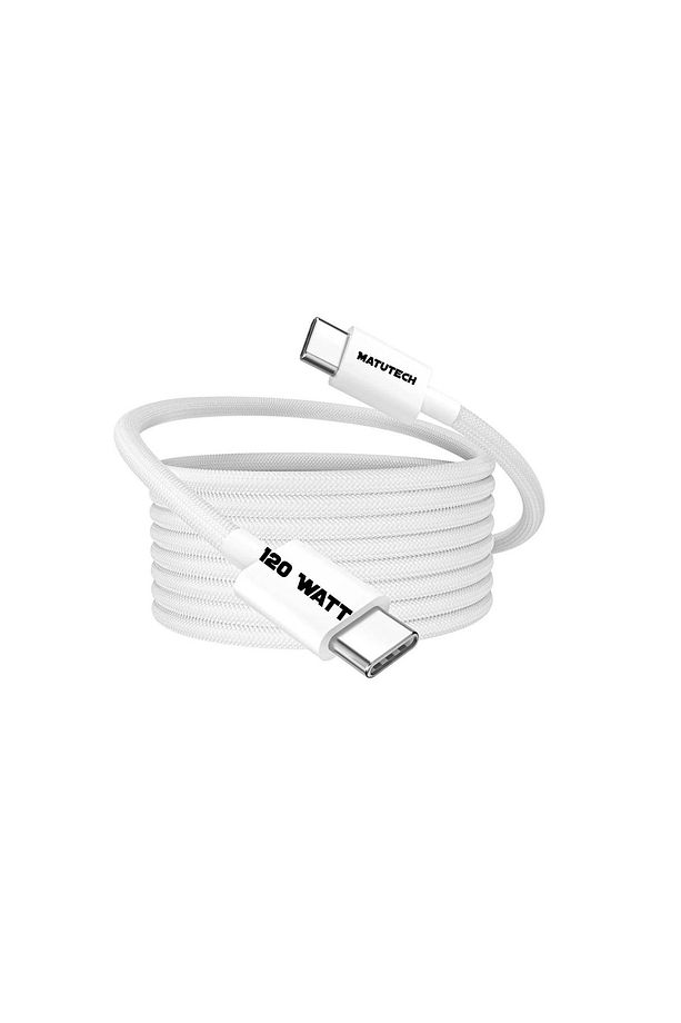 120W Destekli Iphone Samsung Xiaomi Uyumlu Type C To Type C Hızlı Şarj ve Data Kablosu Halat - 1