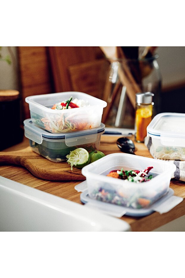 علبة طعام مربعة/بلاستيكية، 750 مل - 2