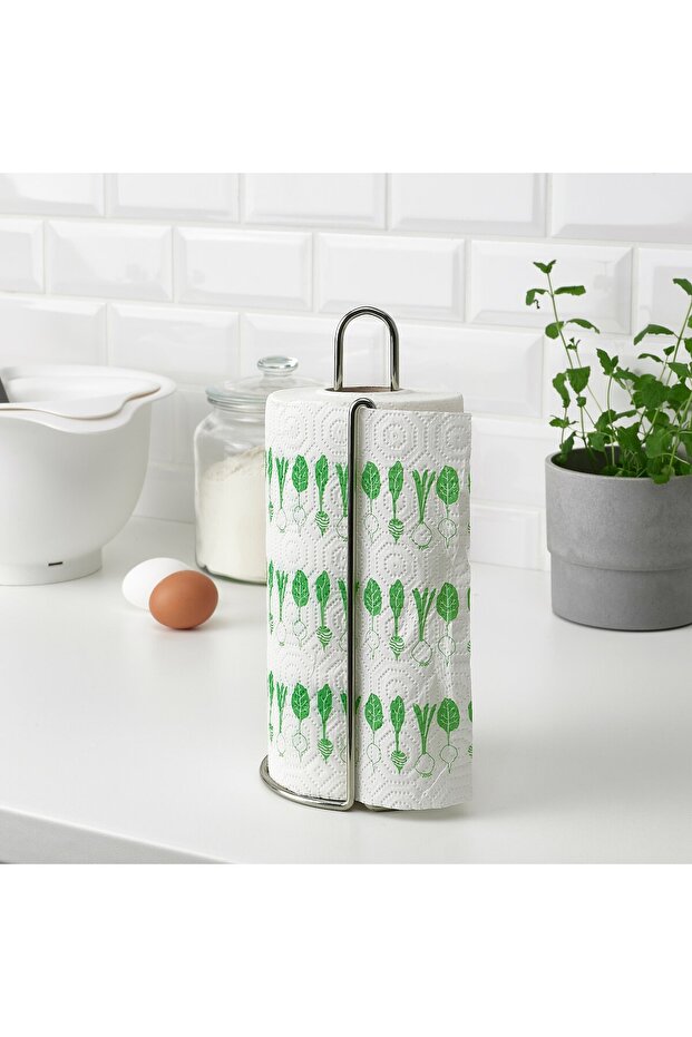 مناديل مطبخ، منقوشة باللون الأخضر/الأبيض الفاتح - 4