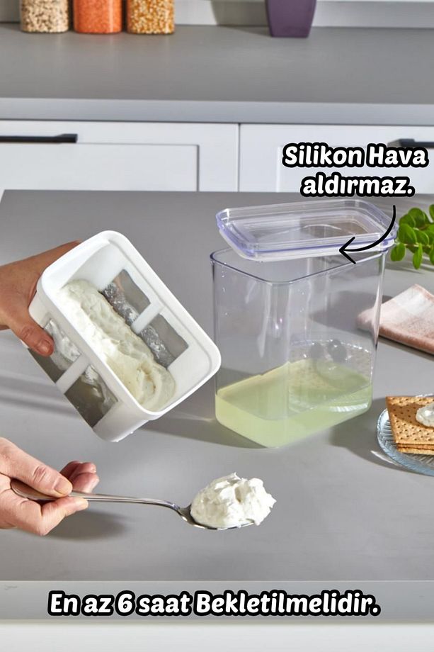 2 Adet 2200ml Yoğurt Süzme Aparatı Evde Süzme Aparatı Peynir Yapmak Artık Kolay - 4