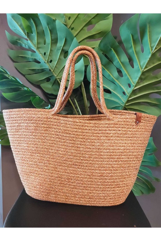 Jute Straw Color Women Beach Bag Accessory Daily Casual Handbag Natural Handmade Stylish Bag
