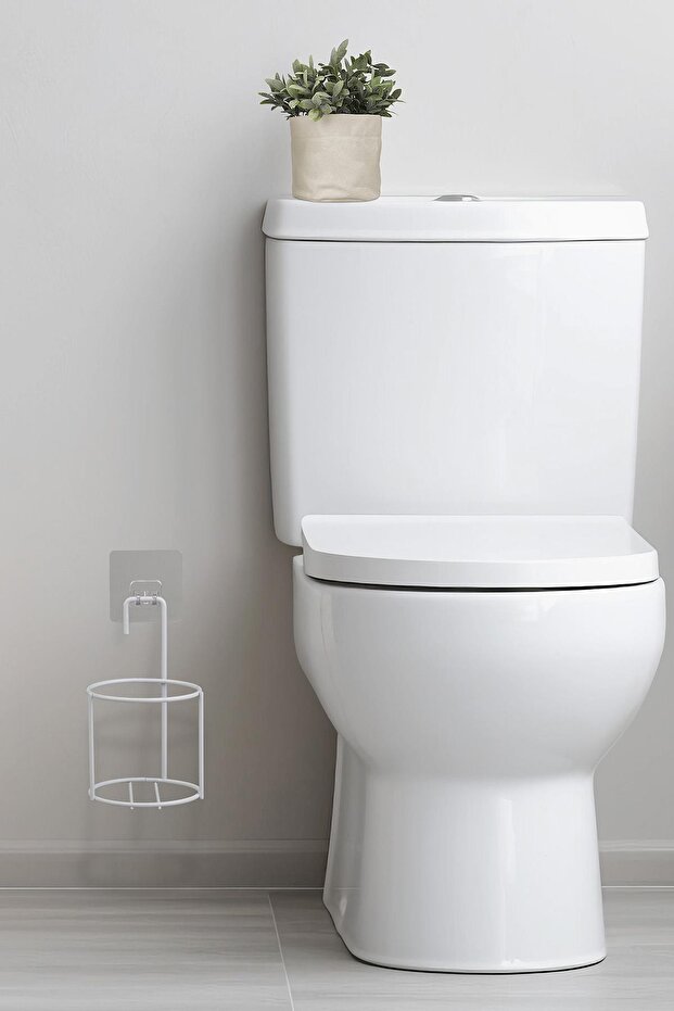 Eko Magic White Round Mina - WC Brush Holder with Hanger - 4