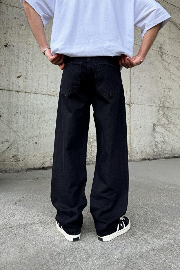 Basic Yıkamalı Regular Jean Siyah - 2