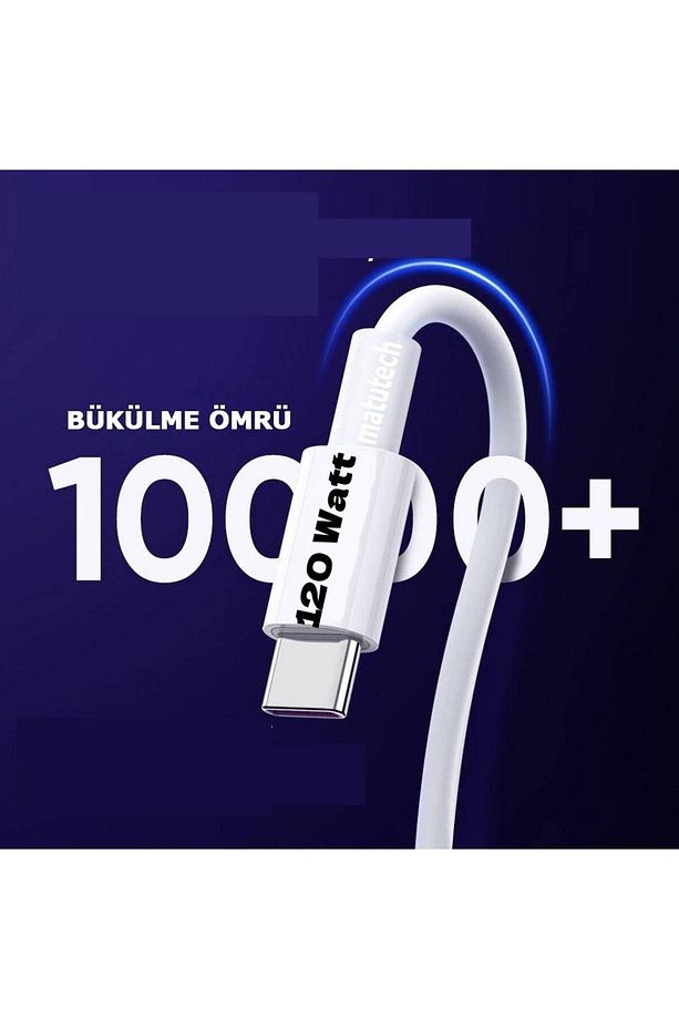 120W Destekli Iphone Samsung Xiaomi Uyumlu Type C To Type C Hızlı Şarj ve Data Kablosu Halat - 4