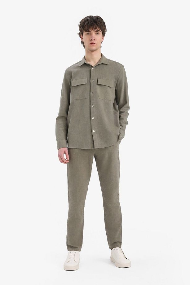%100 Pamuk Regular Fit Normal Kesim Yazlık Dokuma Kanvas Jogger Pantolon D6260ax25sp - 6