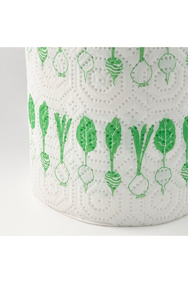 مناديل مطبخ، منقوشة باللون الأخضر/الأبيض الفاتح - 2