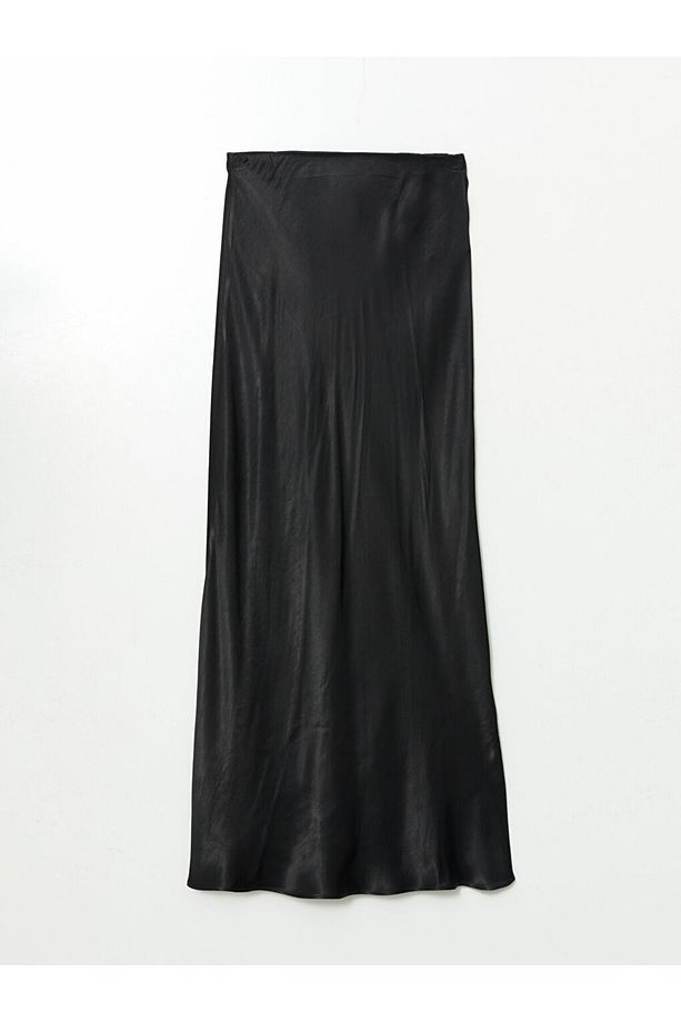 LCW Modest Siyah Standart Fit Saten Kadın Etek - 2