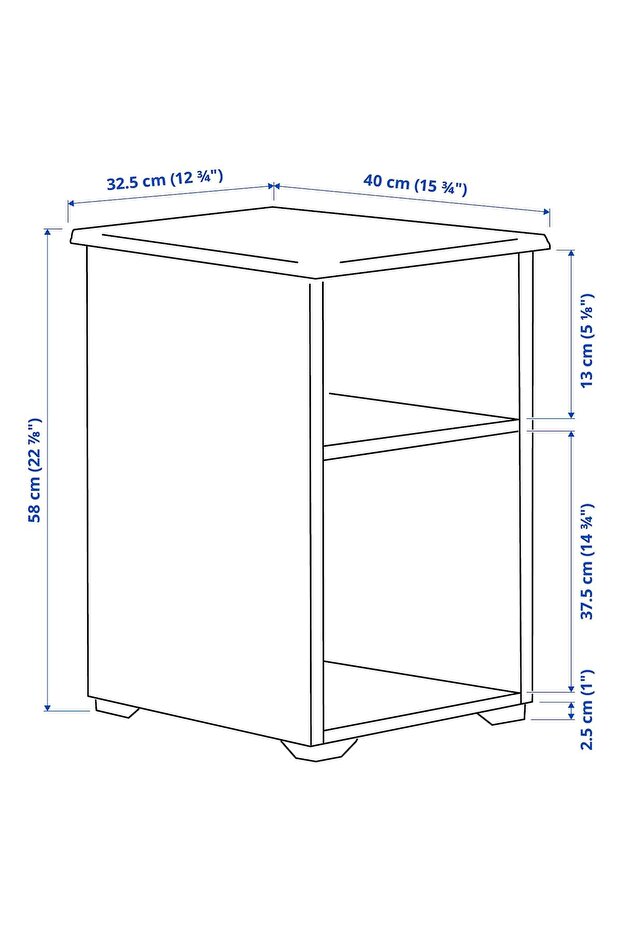 Side table, black-blue, 40x32 cm - 6