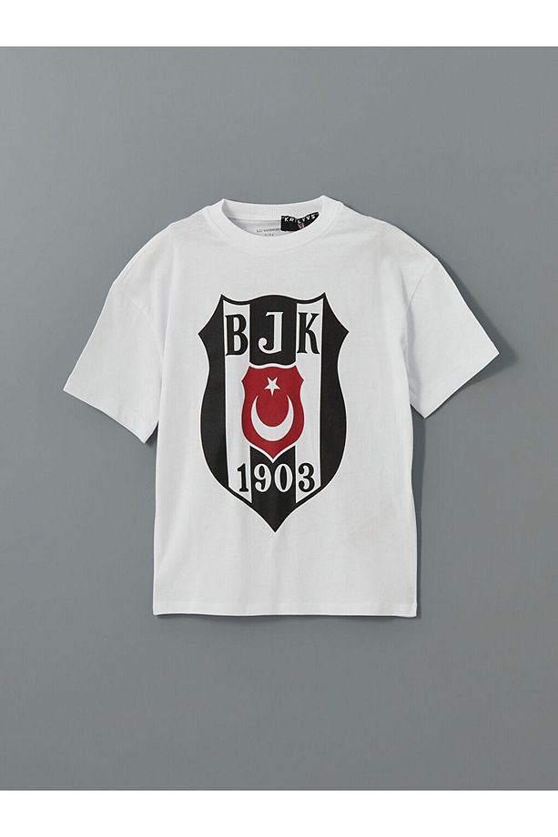 LCW Kids Beyaz Beşiktaş Baskılı Erkek Çocuk Tişört ve Şort 2'li - 5