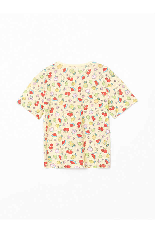 LCW Kids Sarı Bisiklet Yaka Kız Çocuk Pijama Üst - 2
