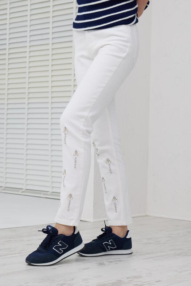 TAŞ DETAYLI KOT PANTOLON - 2