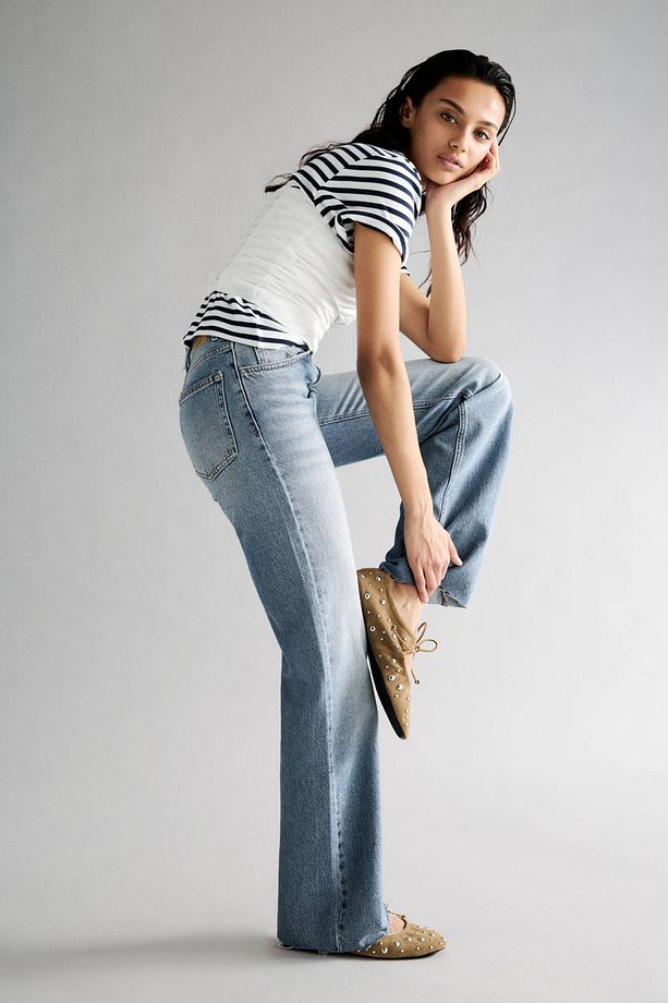 Yüksek bel straight fit jean - 1