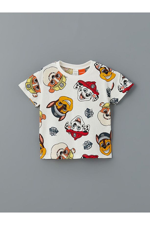 LCW baby Ekru Paw Patrol Baskılı Erkek Bebek Şortlu Pijama Takım - 2