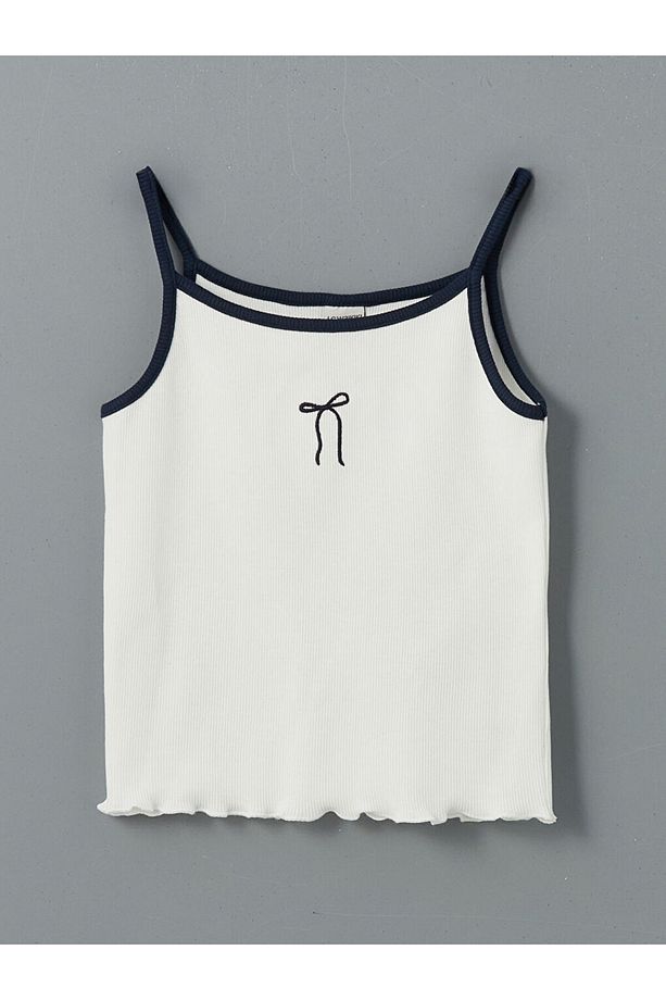 LCW Kids Bisiklet Yaka Kız Çocuk Crop Tişört ve Atlet - 4
