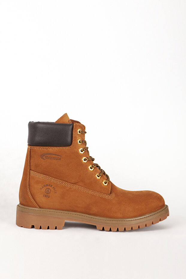 Men's Waterproff Lace-Up Casual Boots Real Nubuck Leather Hj 1101m Cinnamon