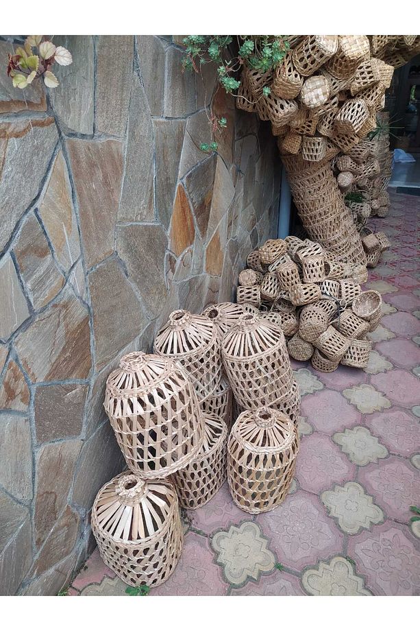 Bambu hasır avize modeli - 3