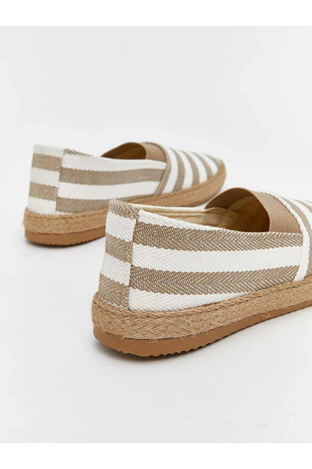 LCW STEPS Bej Çizgi Desenli Erkek Espadril Ayakkabı - 5