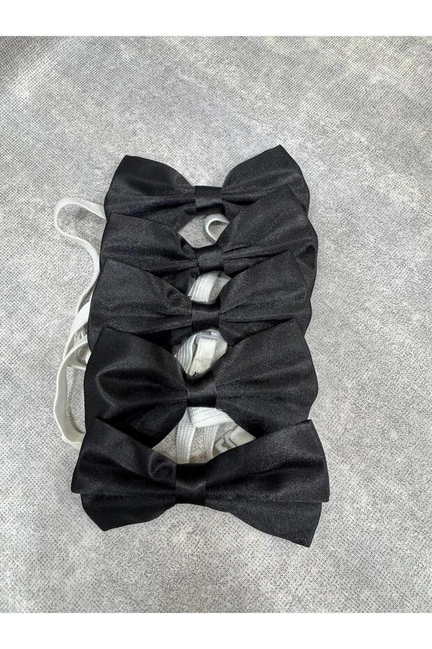5 Pack Black Boy's Bow Tie