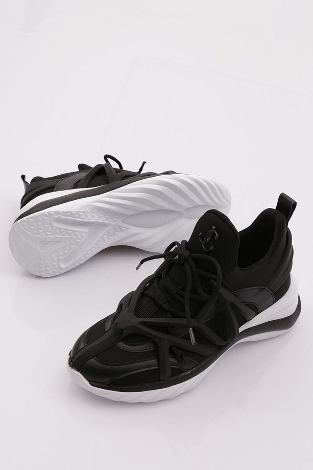 Kadın Bağcıklı Sneaker Ayakkabı Siyah 1553363 - 4